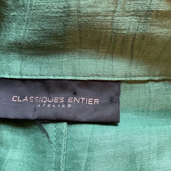 Classiques Entier Shamrock Green 3/4 Sleeve adjustable Waist Linen Blend Jacket - Picture 4 of 7